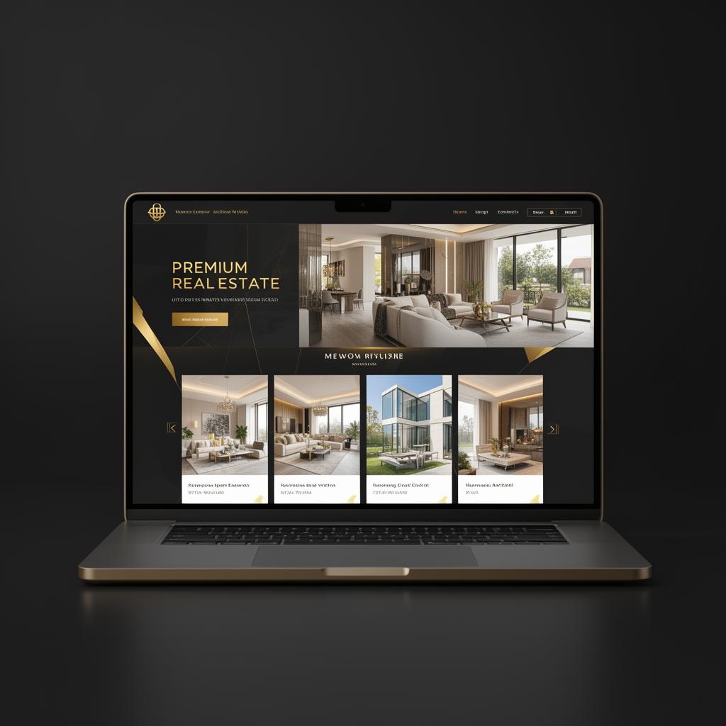 Luxe Real Estate website concept – property listings with lead capture chatbot