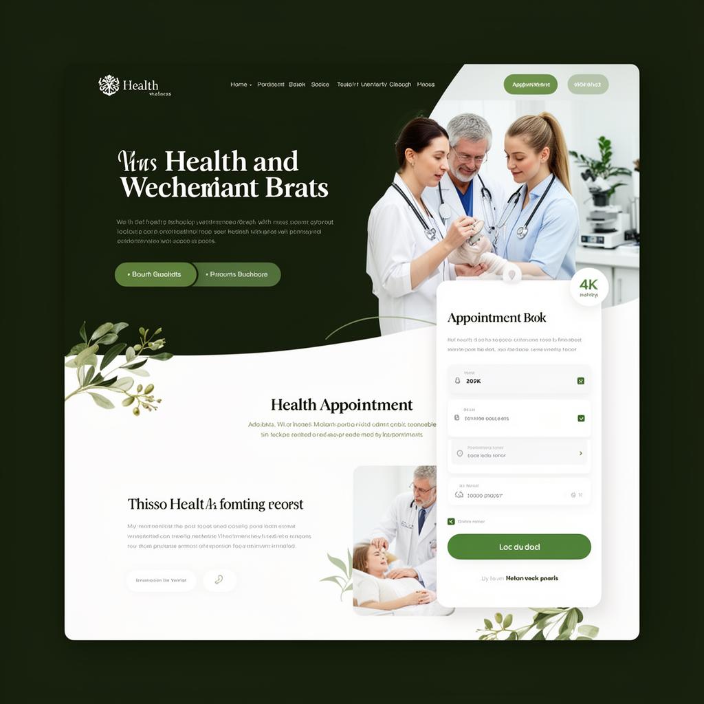 Vitalis Health website concept – wellness clinic with online appointment booking